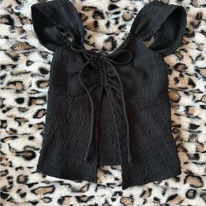 Open front Black Women's Top